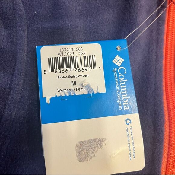NWT Columbia Women’s Benton Springs Vest Fleece Purple Full Zip Size M - Picture 3 of 5